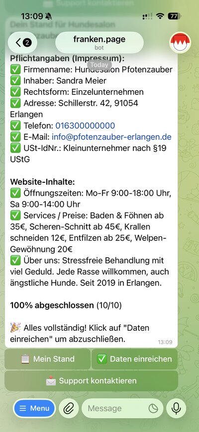 Alles fertig &mdash; 100%